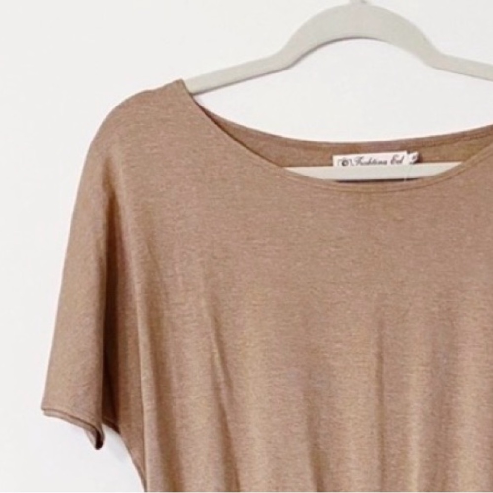 Fighting Eel Short Sleeve Womens Beige T-Shirt Dress  Size: M - Picture 5 of 9